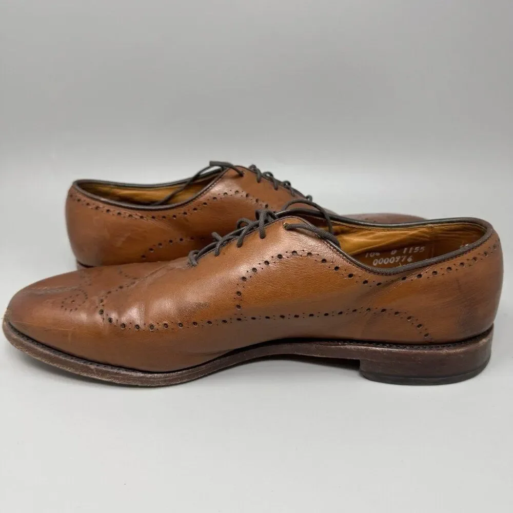 Allen Edmonds Fairfax Walnut Patina Leather Wingtip Dress Shoes Size 10.5 D